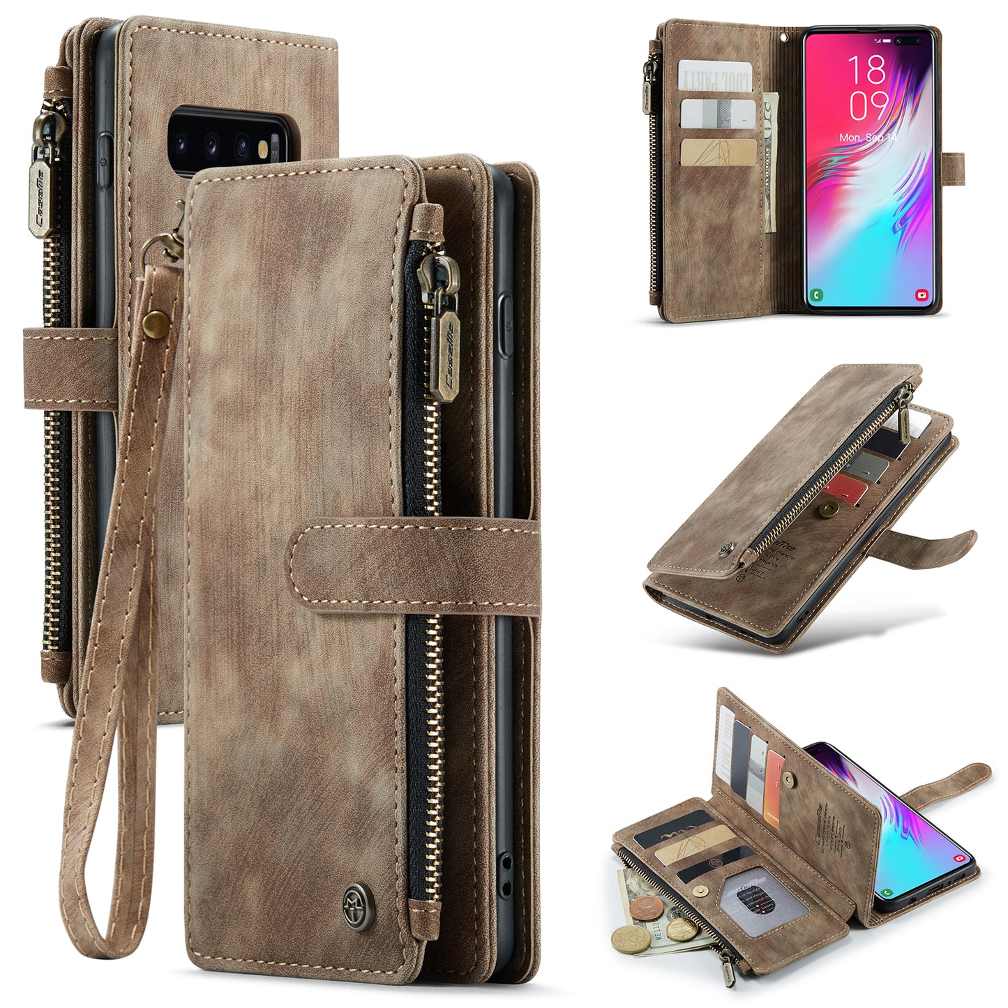 2-in-1 abnehmbare Leder-Brieftaschenhülle für Samsung Galaxy