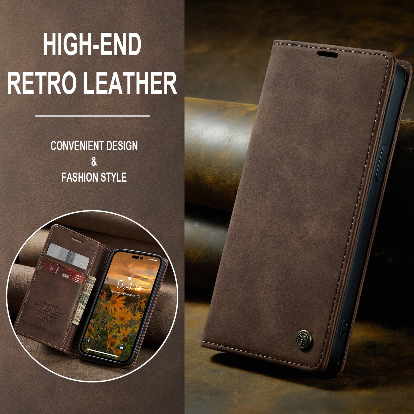 Multi-Function Retro Wallet Case for iPhone