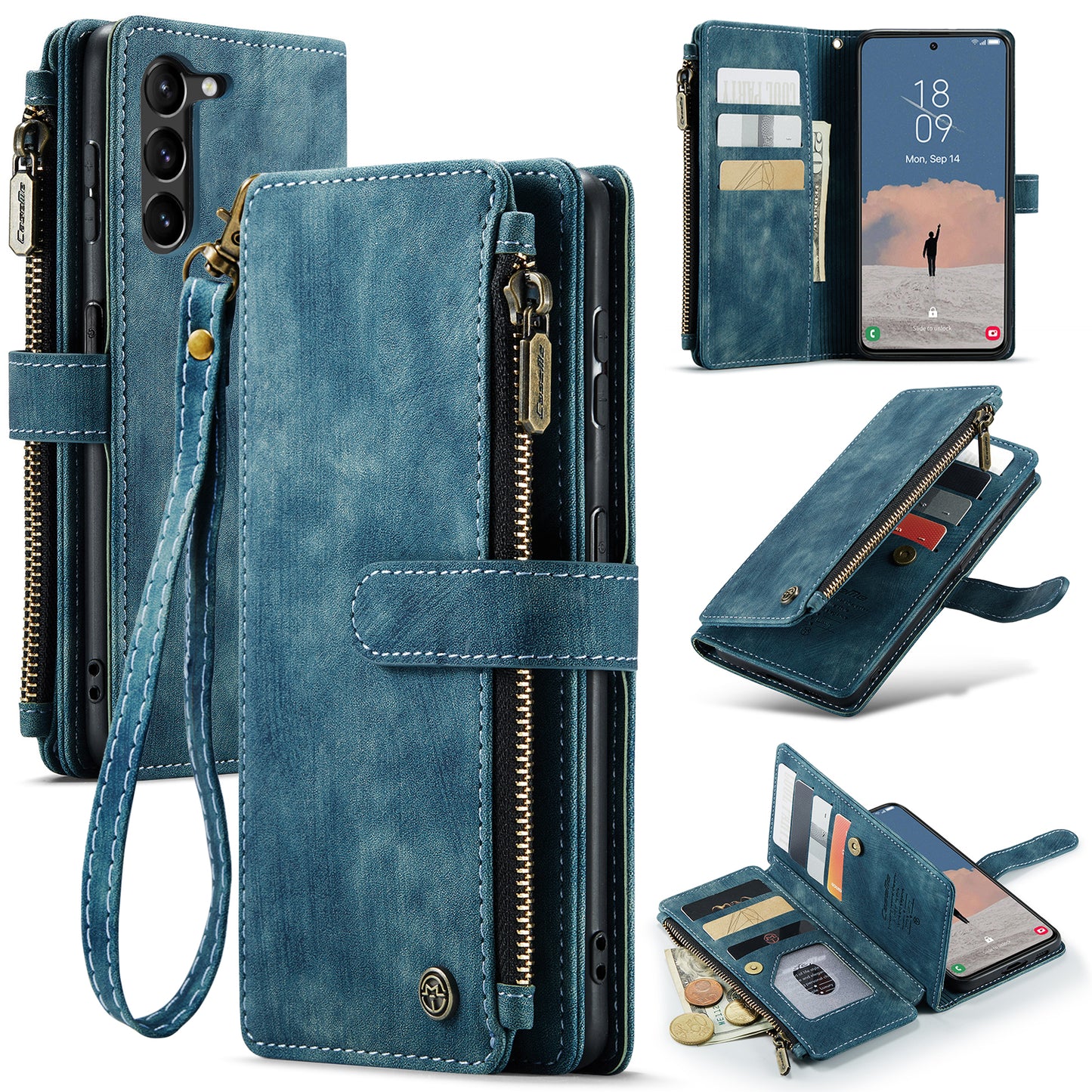 2-in-1 abnehmbare Leder-Brieftaschenhülle für Samsung Galaxy