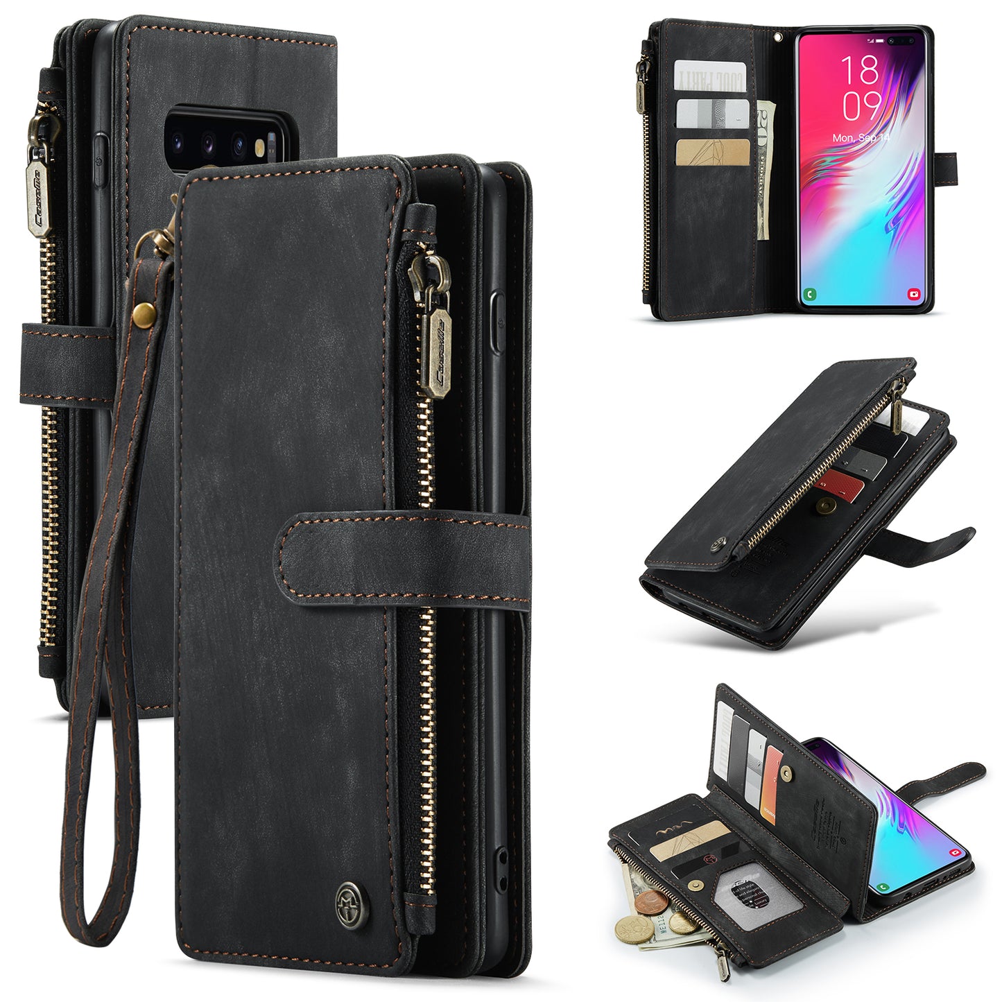 2-in-1 abnehmbare Leder-Brieftaschenhülle für Samsung Galaxy