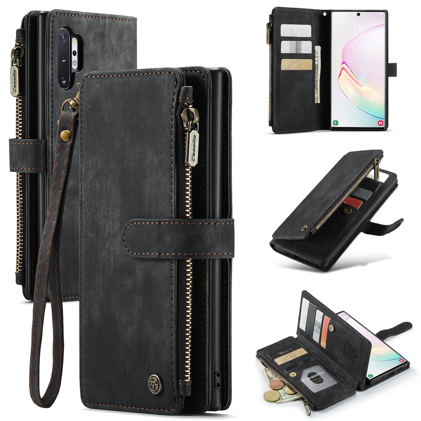 2-in-1 abnehmbare Leder-Brieftaschenhülle für Samsung Galaxy