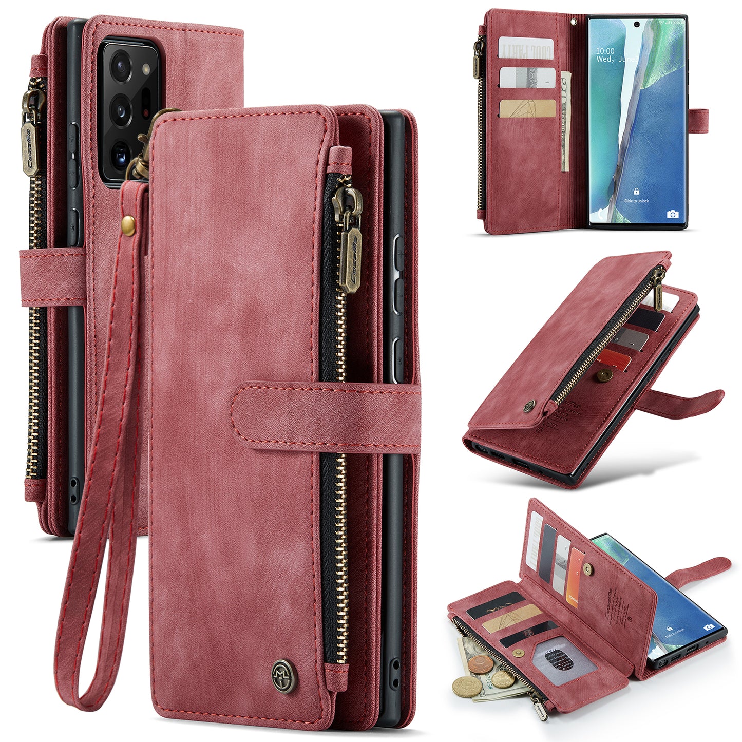 2-in-1 abnehmbare Leder-Brieftaschenhülle für Samsung Galaxy