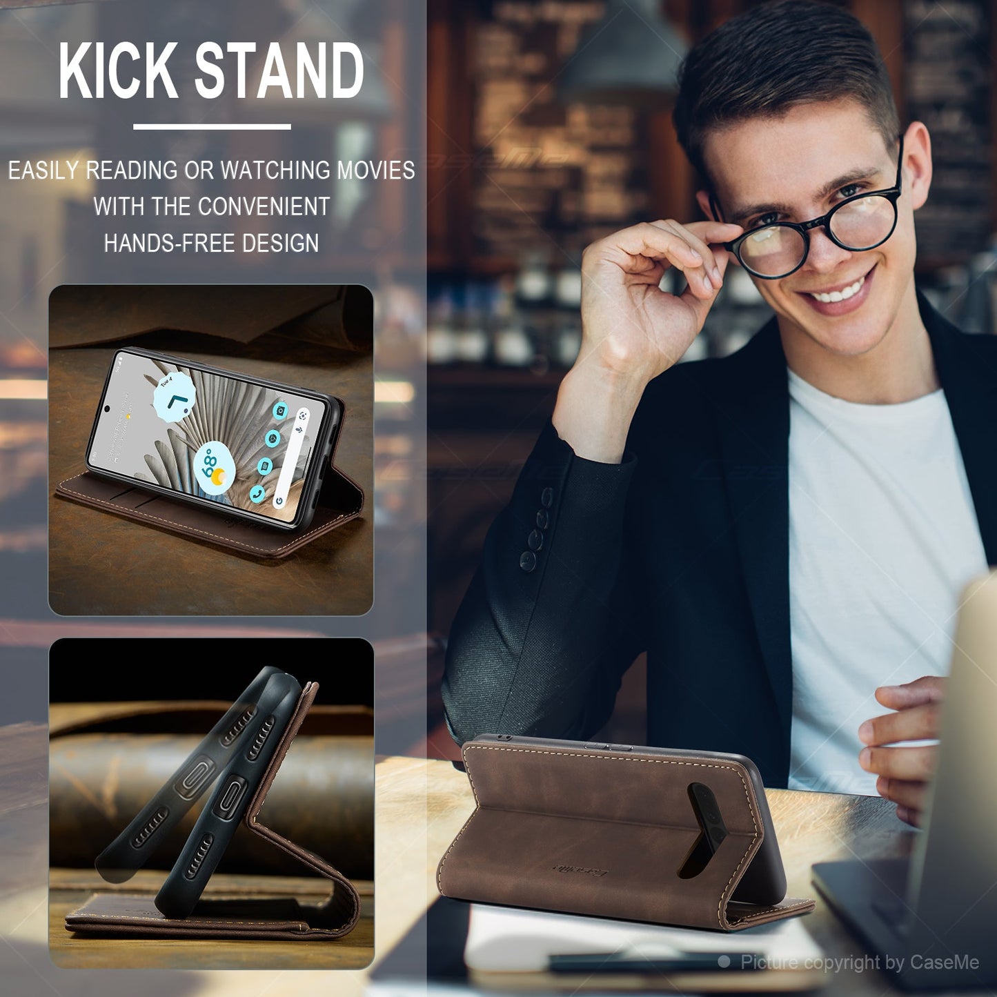 Multi-Function Retro Wallet Case for Google Pixel