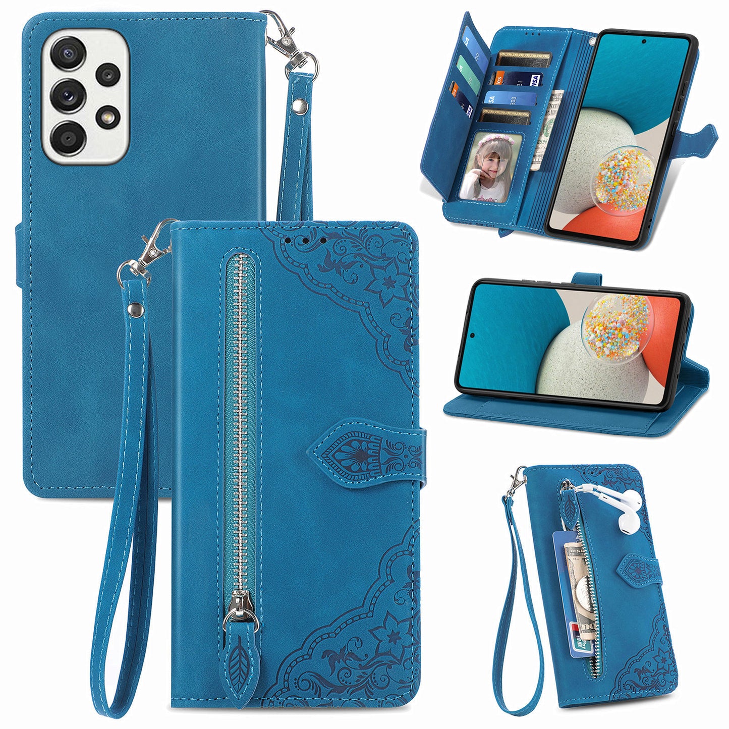2-in-1 abnehmbare Leder-Brieftaschenhülle für Samsung Galaxy