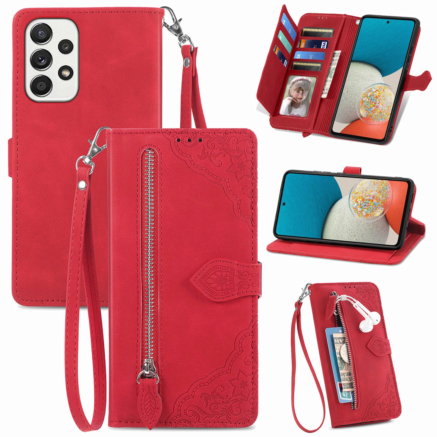 2-in-1 abnehmbare Leder-Brieftaschenhülle für Samsung Galaxy