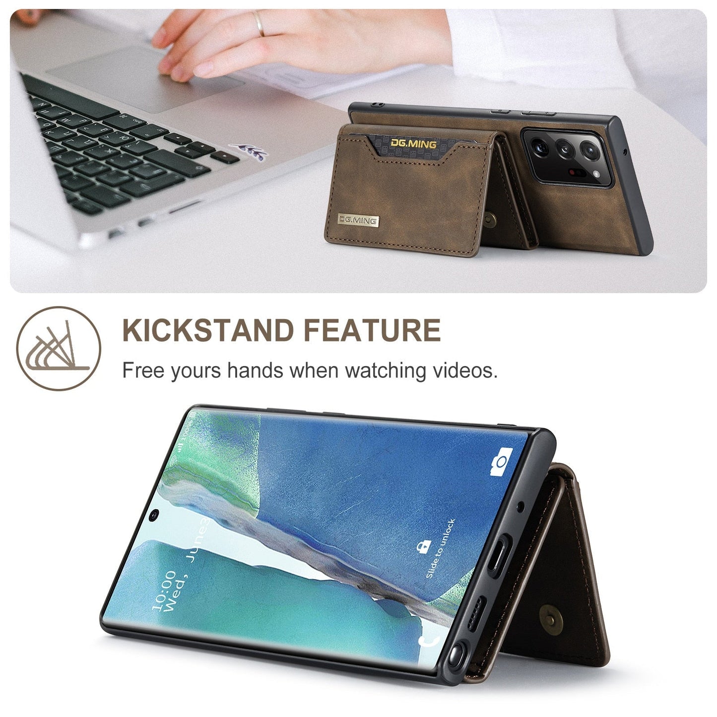 2-in-1 abnehmbare Leder-Brieftaschenhülle für Samsung Galaxy