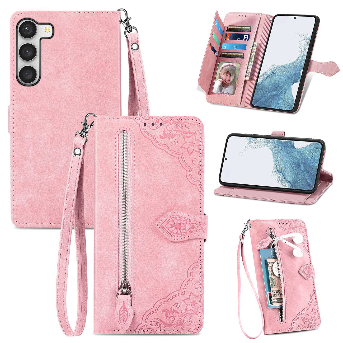 2-in-1 abnehmbare Leder-Brieftaschenhülle für Samsung Galaxy