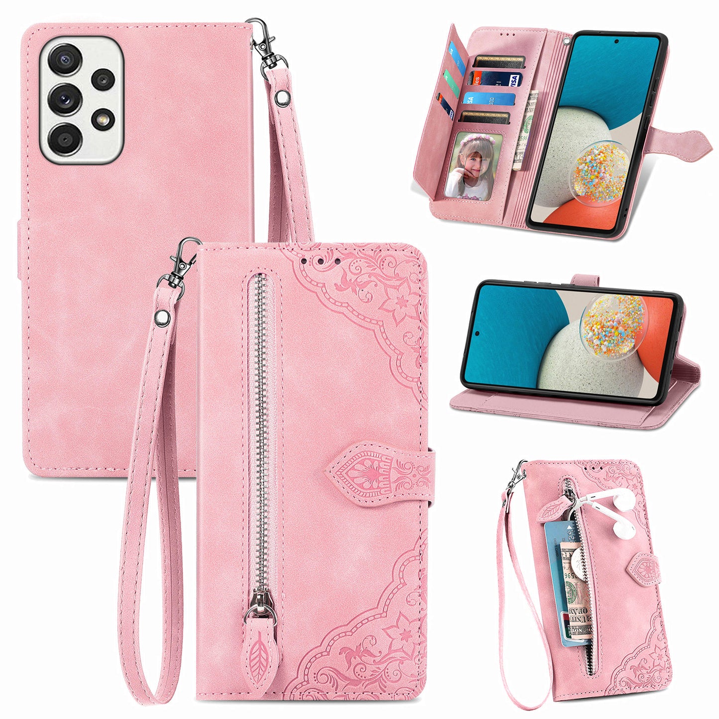 2-in-1 abnehmbare Leder-Brieftaschenhülle für Samsung Galaxy