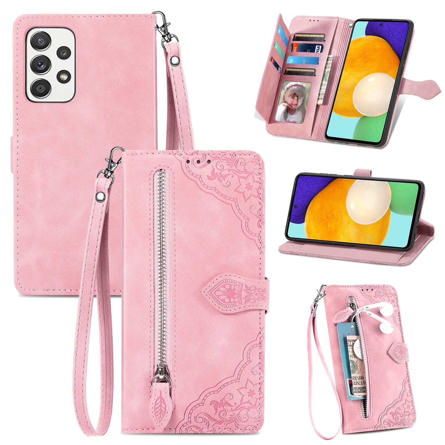 2-in-1 abnehmbare Leder-Brieftaschenhülle für Samsung Galaxy