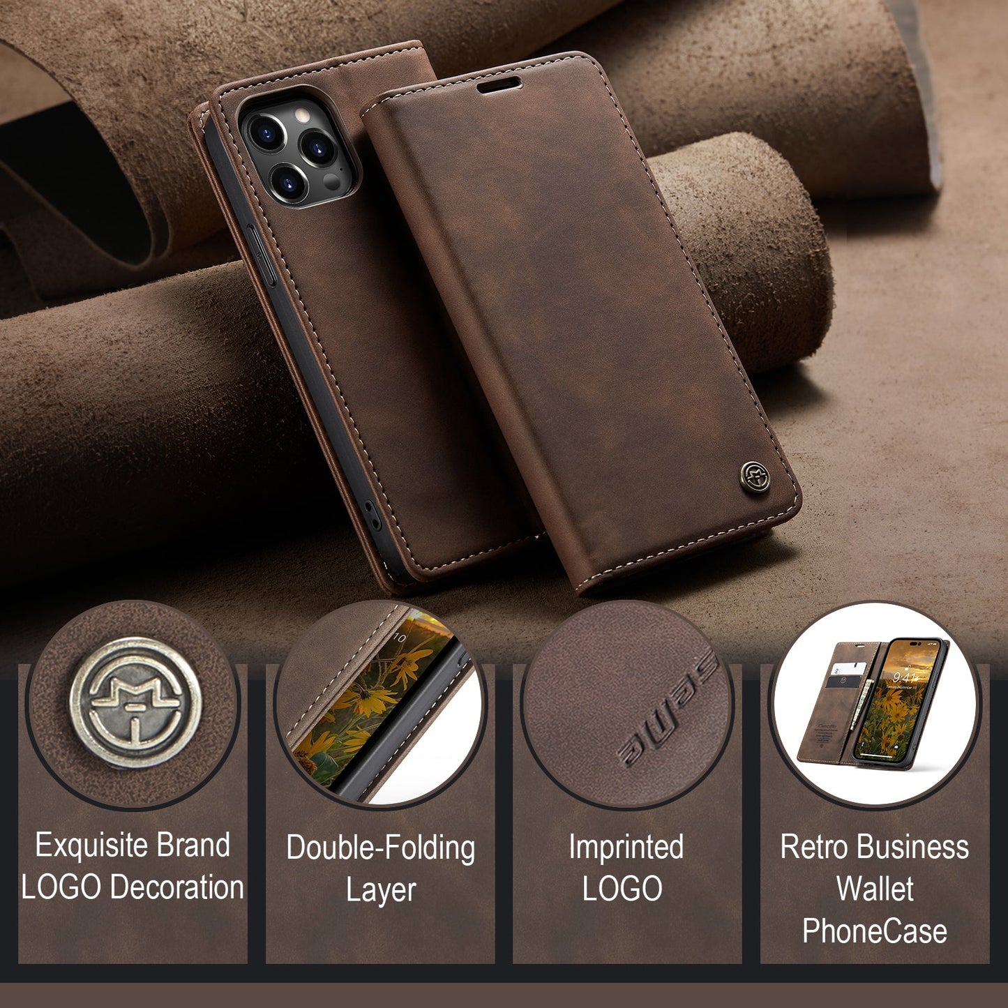 Multi-Function Retro Wallet Case for iPhone
