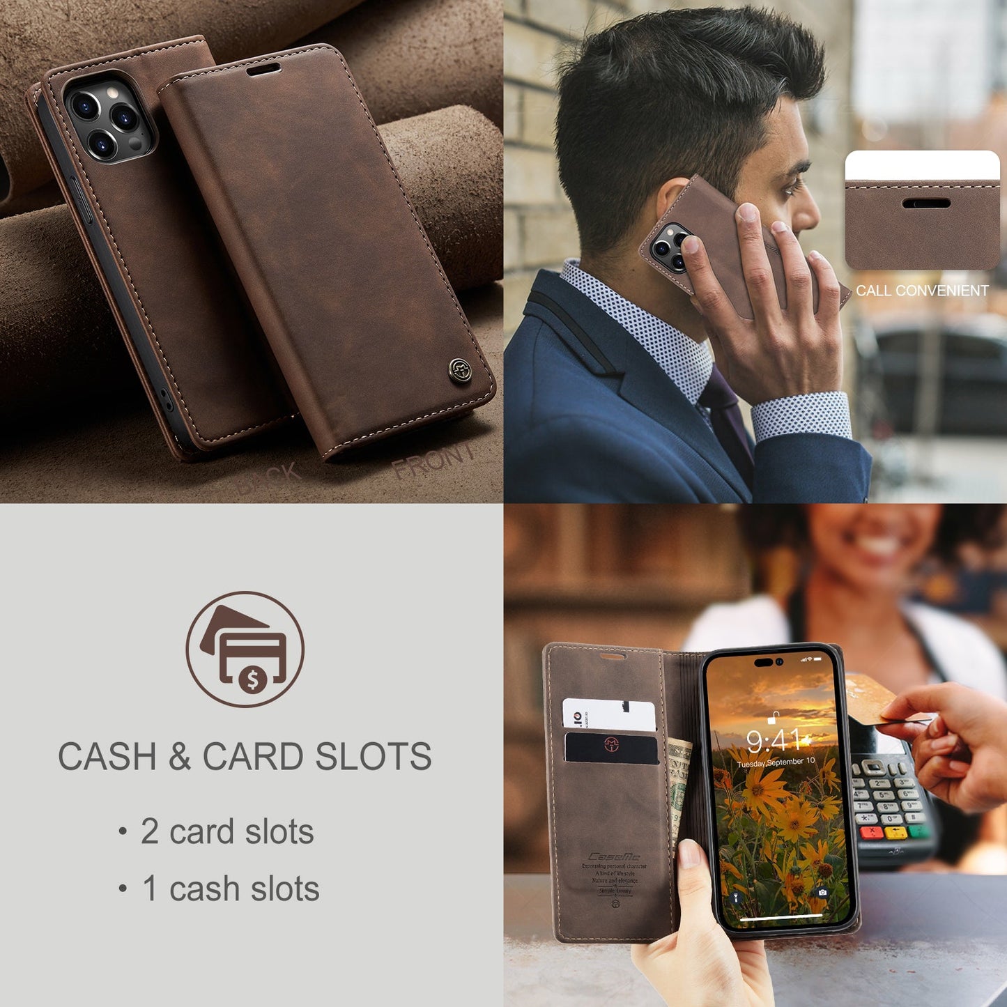 Multi-Function Retro Wallet Case for iPhone