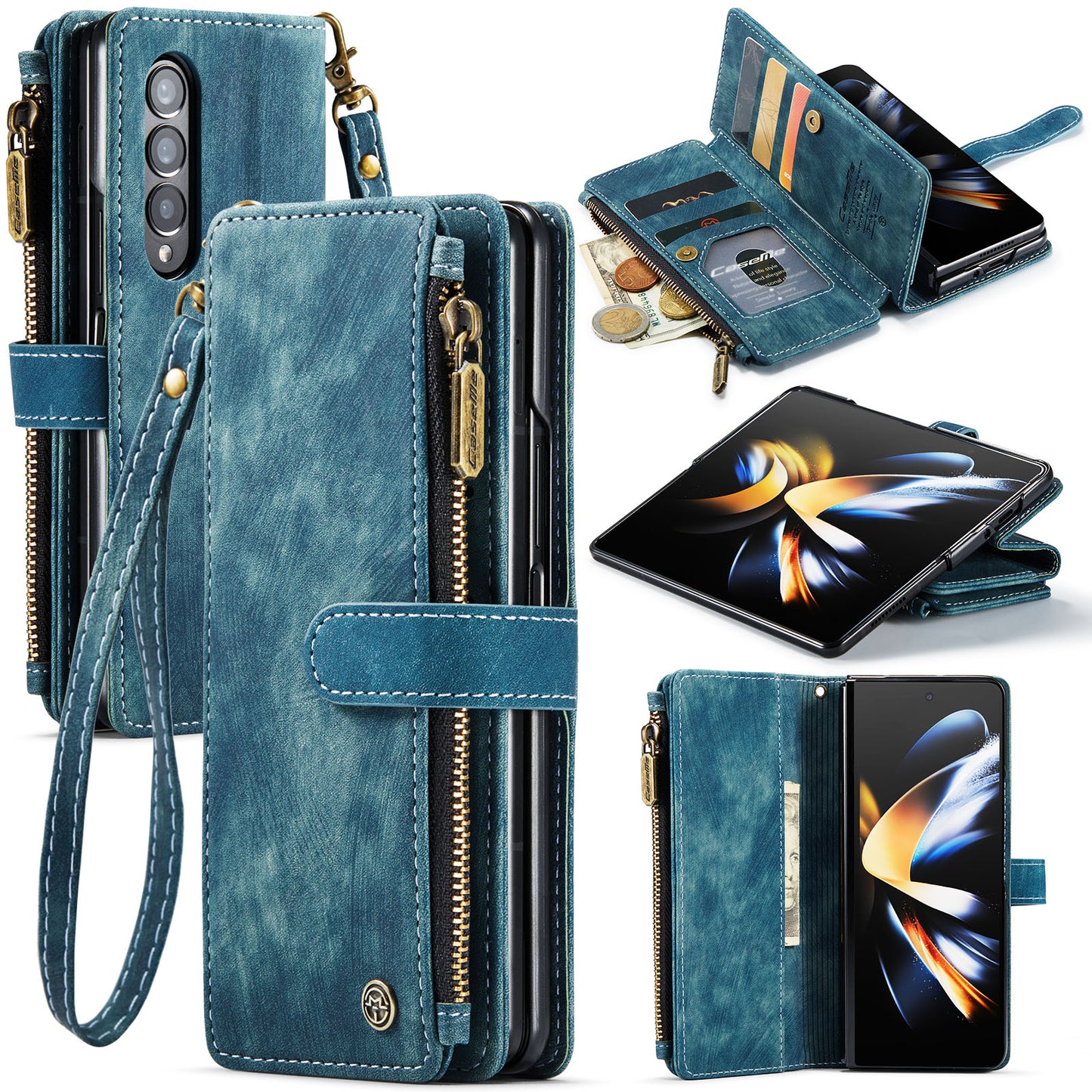 2-in-1 abnehmbare Leder-Brieftaschenhülle für Samsung Galaxy