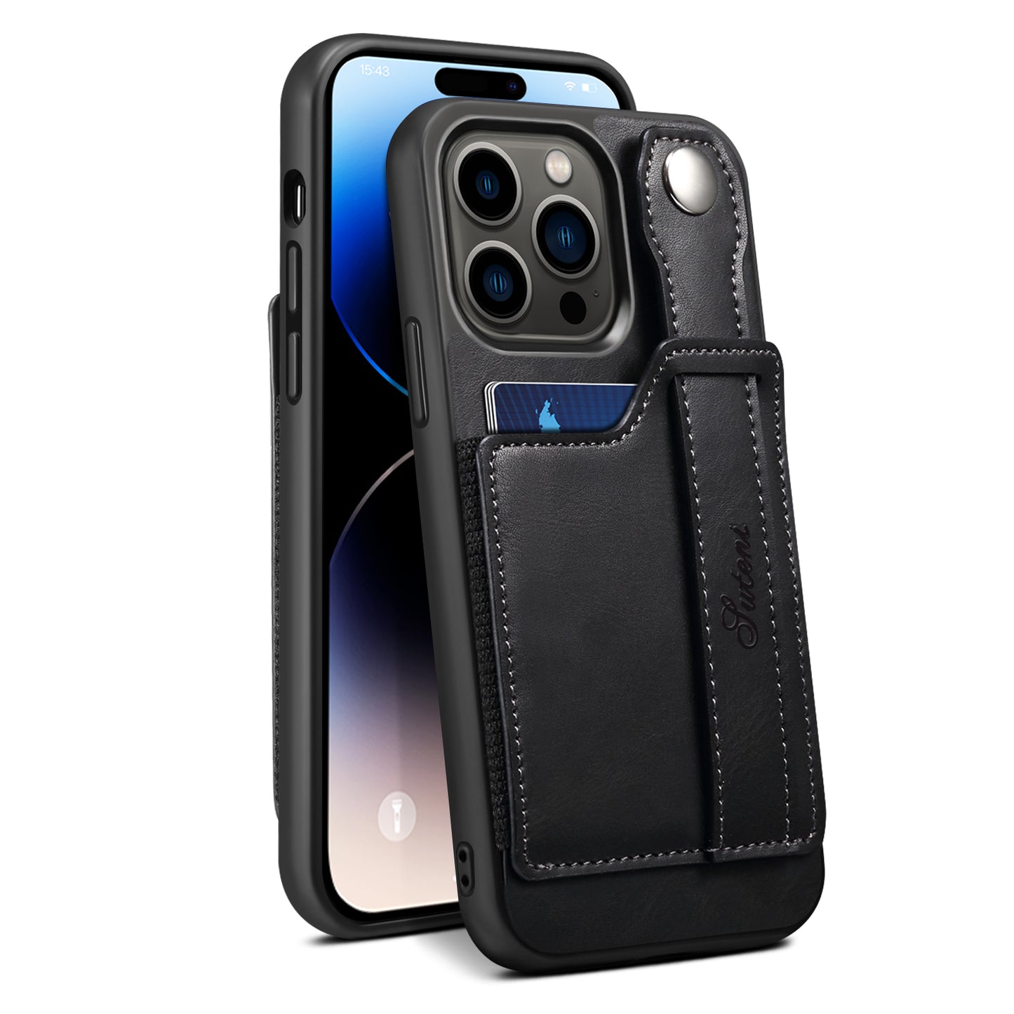 Estuche tipo billetera de cuero desmontable 2 en 1 para iPhone
