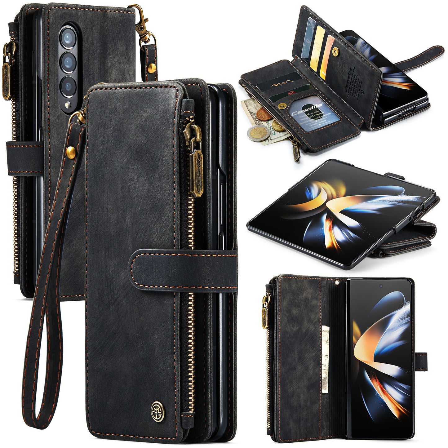 2-in-1 abnehmbare Leder-Brieftaschenhülle für Samsung Galaxy