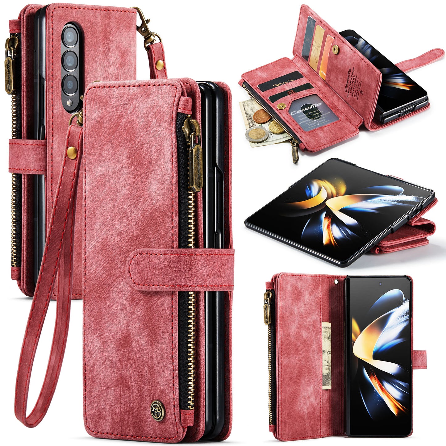 2-in-1 abnehmbare Leder-Brieftaschenhülle für Samsung Galaxy