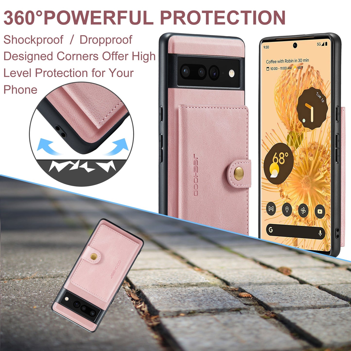 2 in 1 Magnetic Wallet Case For Google Pixel