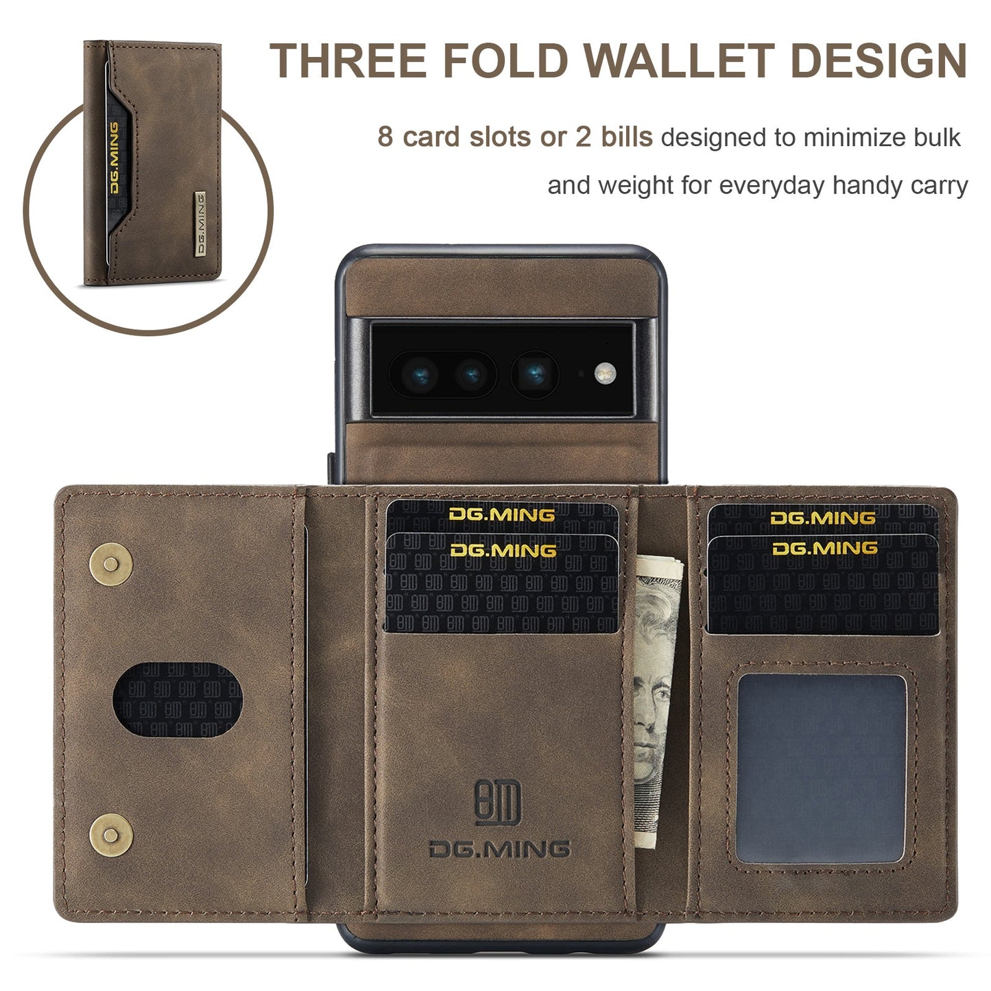 2 in 1 Detachable Leather Wallet Case For Google Pixel