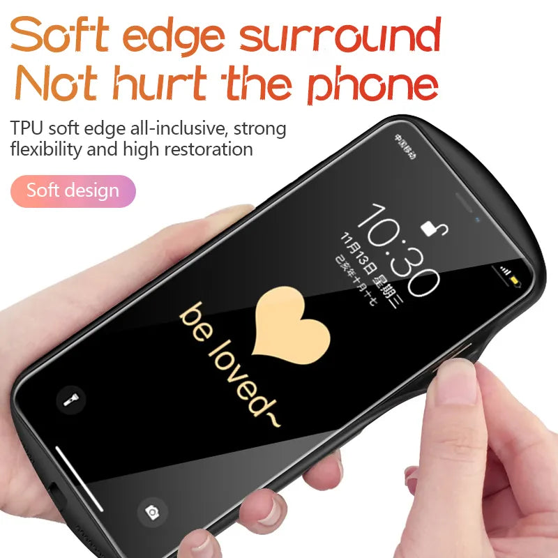 Heart-Shaped Oval Tempered Glass Case for iPhone 16
