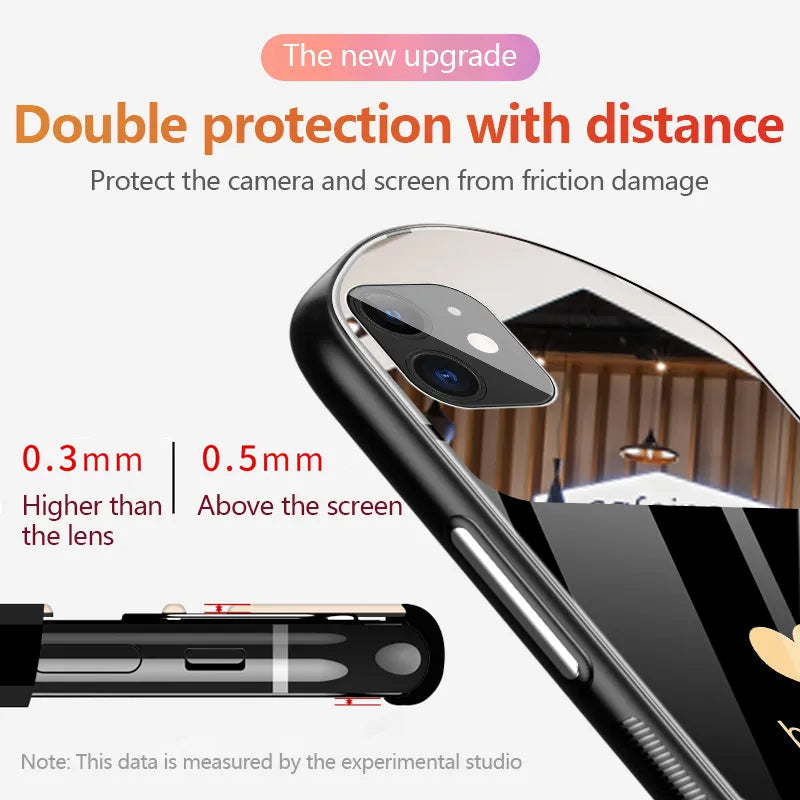Heart-Shaped Oval Tempered Glass Case for iPhone 16