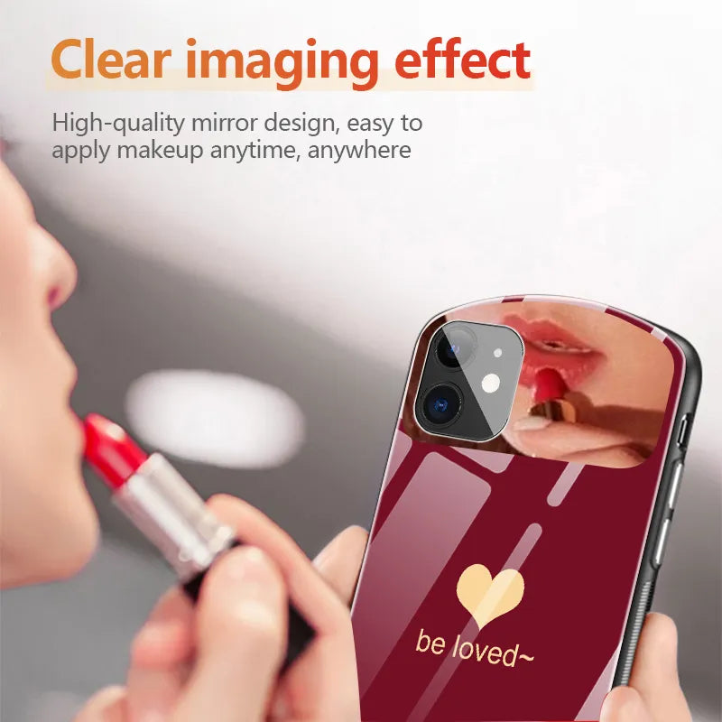 Heart-Shaped Oval Tempered Glass Case for iPhone 16