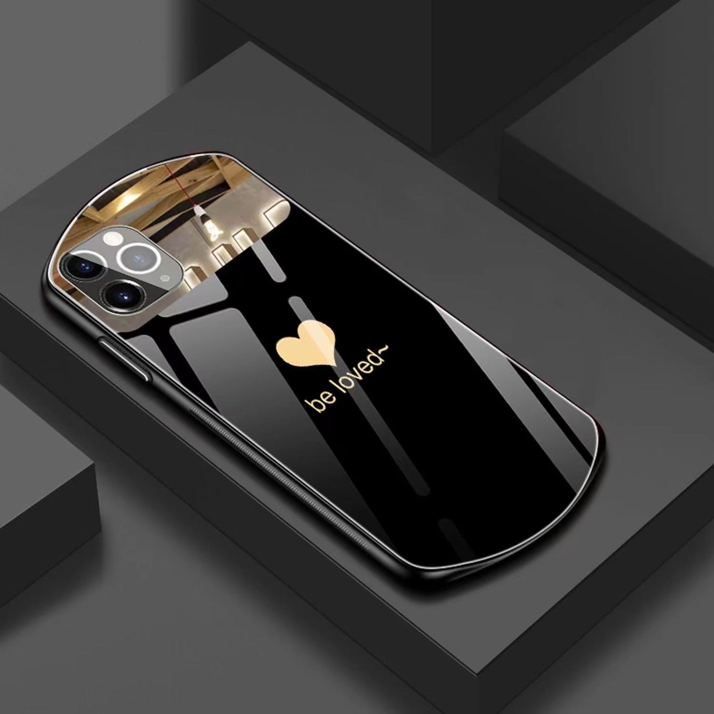 Heart-Shaped Oval Tempered Glass Case for iPhone 16