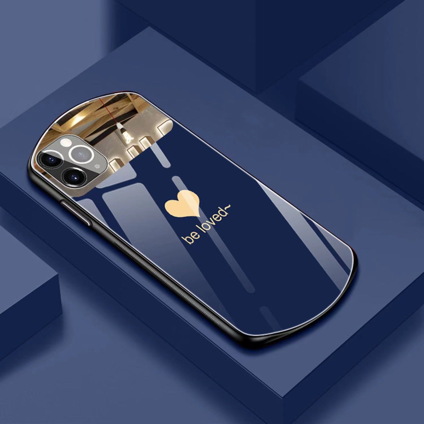 Heart-Shaped Oval Tempered Glass Case for iPhone 16