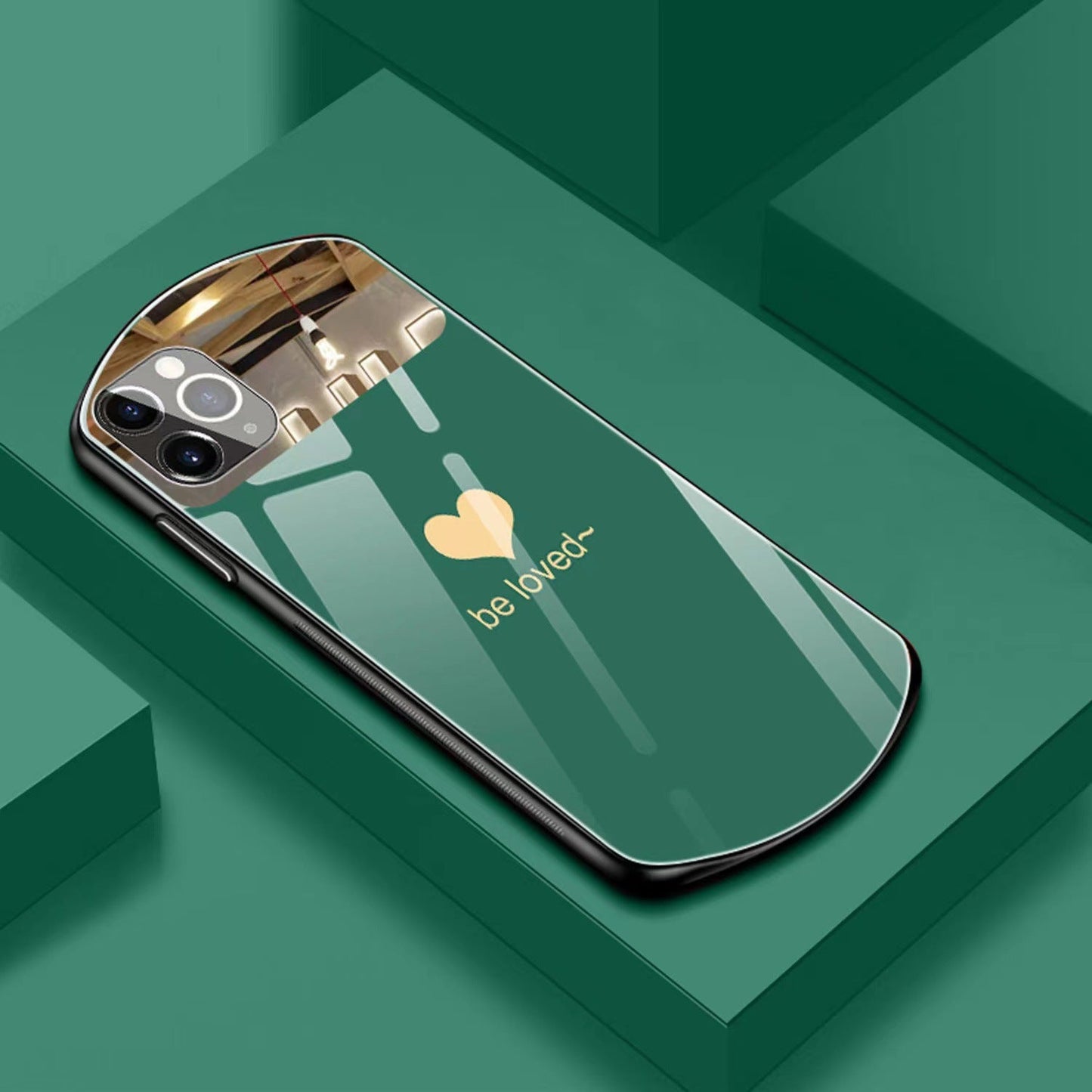 Heart-Shaped Oval Tempered Glass Case for iPhone 16