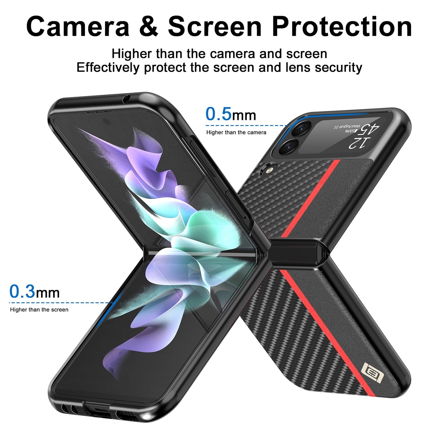 Estuche estilo fibra de carbono ultrafino para Samsung Galaxy Z Flip