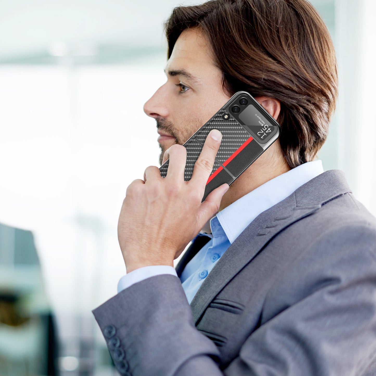Estuche estilo fibra de carbono ultrafino para Samsung Galaxy Z Flip