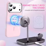 Luxury Metal Camera Frame Magnetic Matte Hard  Phone Case Wireless Charging & Shockproof Protection