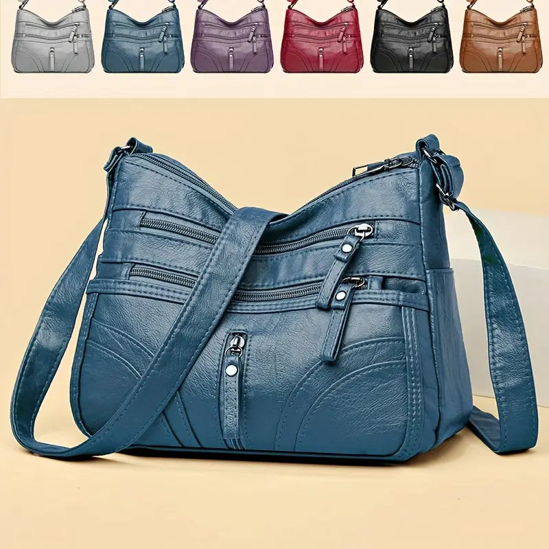 Large Capacity Soft Crossbody Bag - Random Flower Pattern & Strap Direction