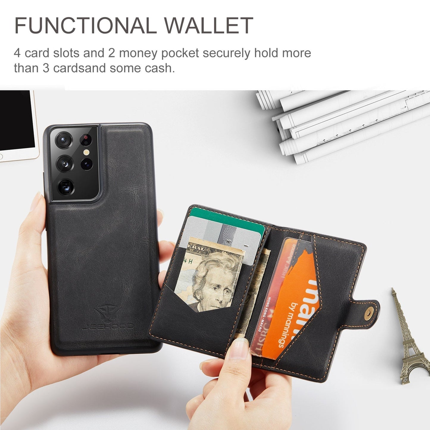 2 in 1 Magnetic Wallet Case For Samsung Galaxy A