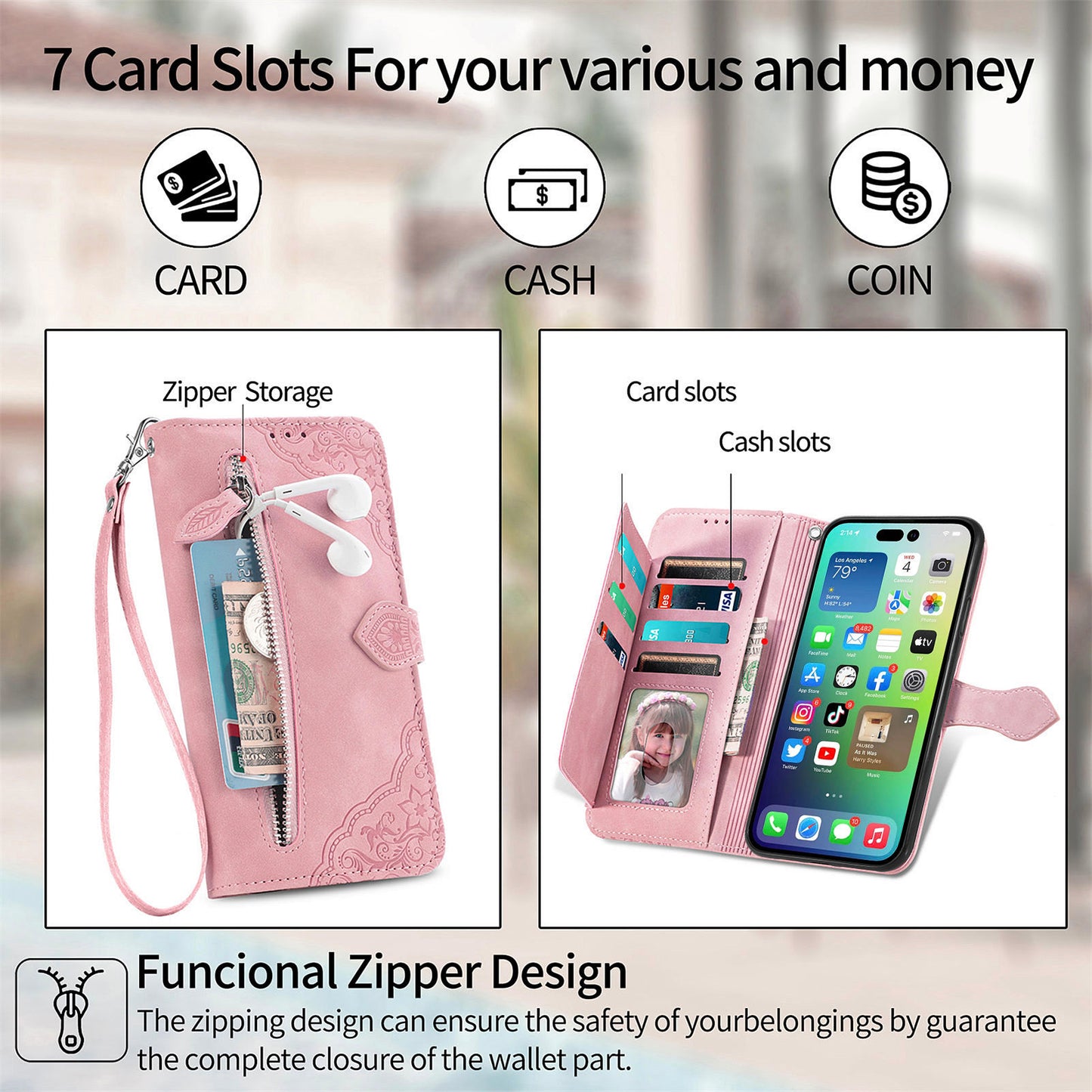 Versatile Elegance Wallet Flip Case for iPhone