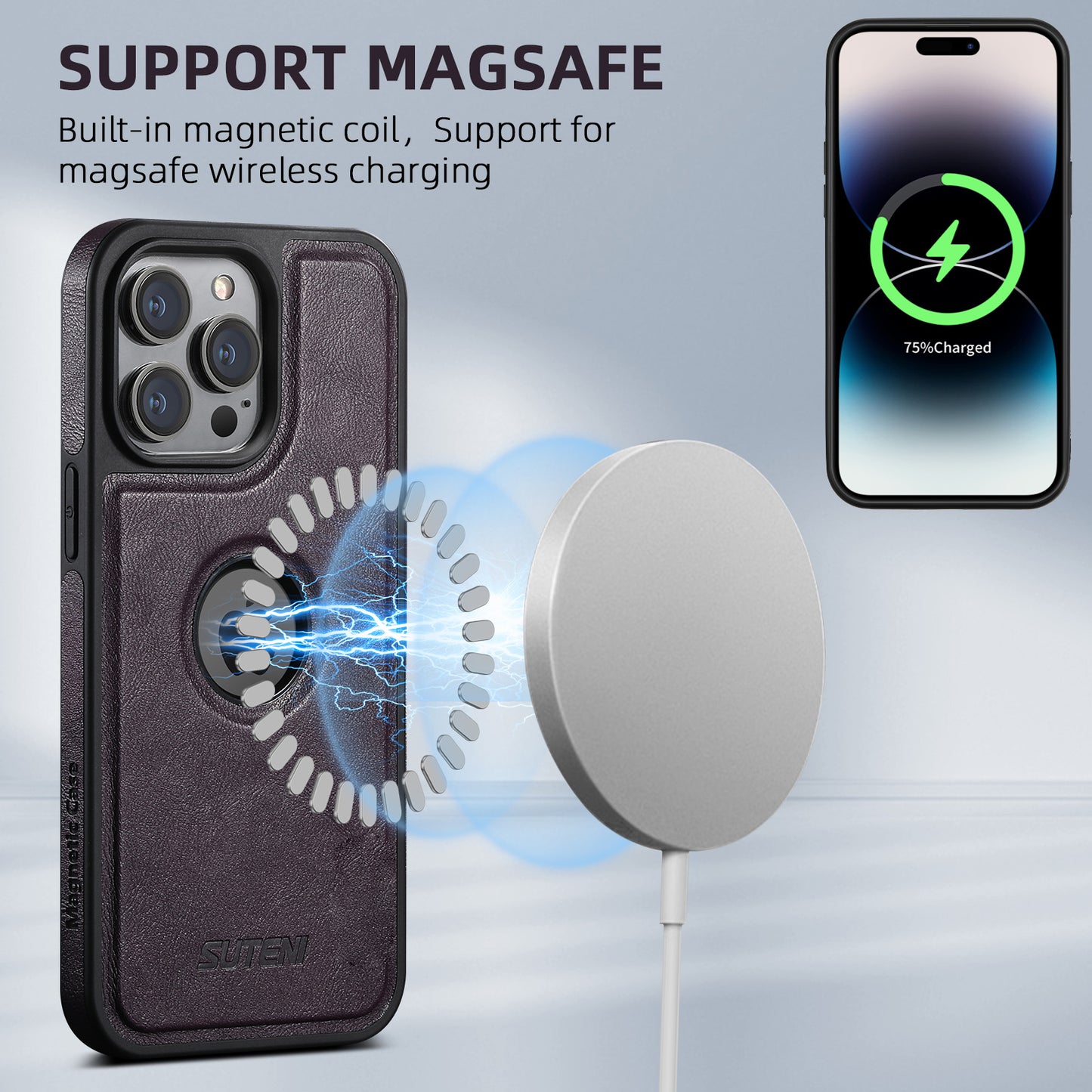 2 in 1 Magnetic Detachable Wallet Case for iPhone