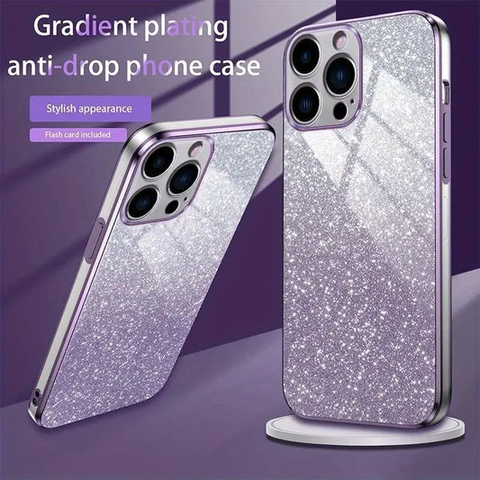 High-end Fashion Gradient Flash Powder Phone Case for iPhone