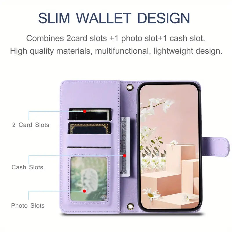 Wallet Card Slot Magnetic Stand Leather Flip Case for Google Pixel