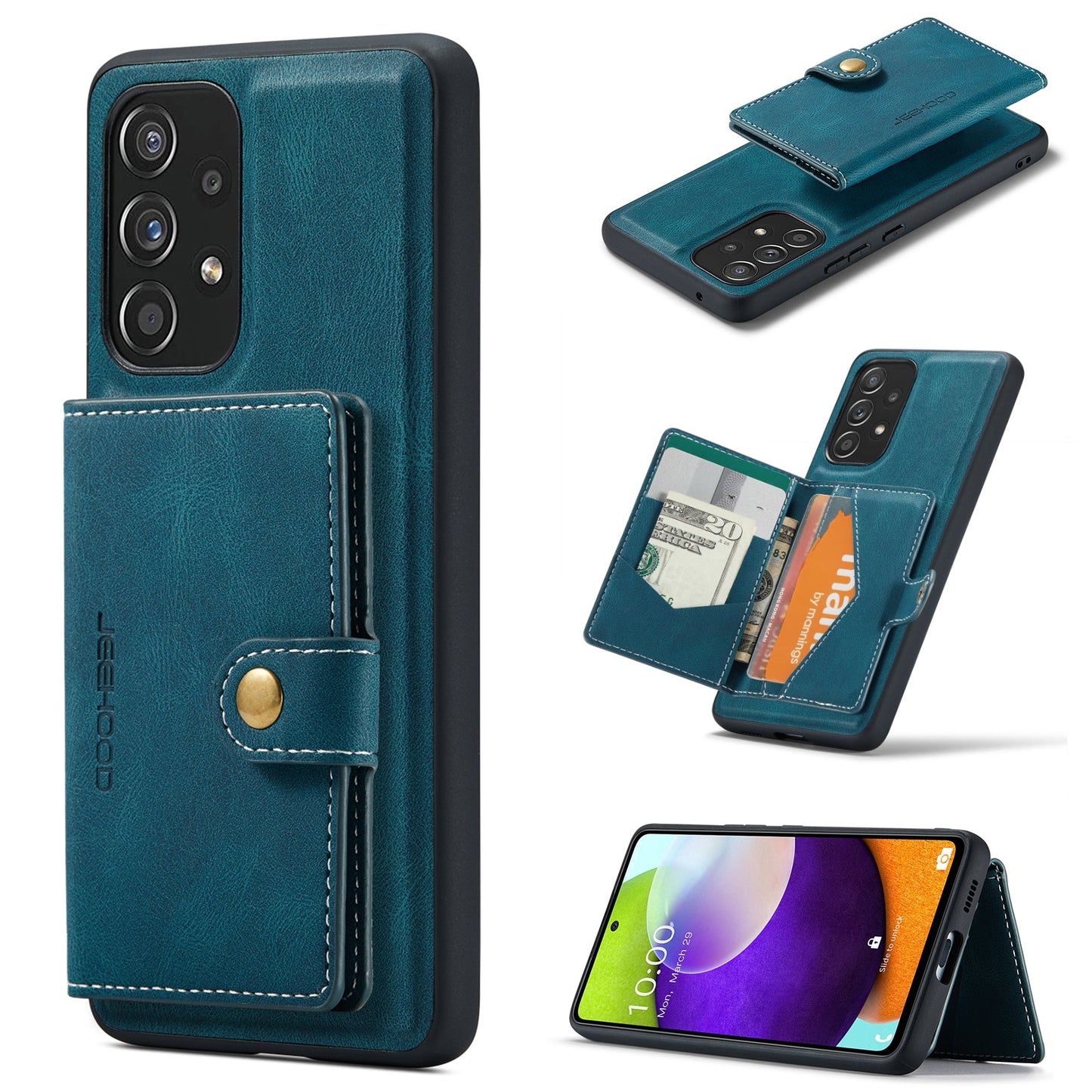 2 in 1 Magnetic Wallet Case For Samsung Galaxy A