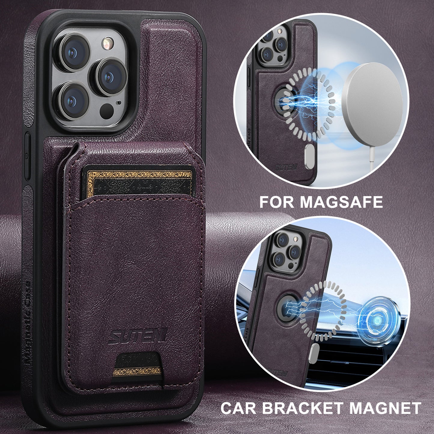 2 in 1 Magnetic Detachable Wallet Case for iPhone