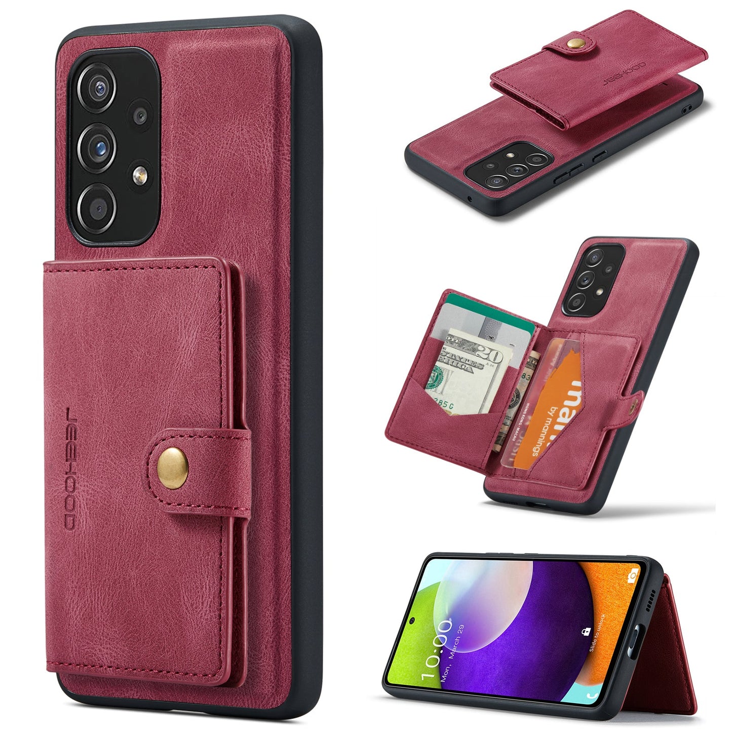 2 in 1 Magnetic Wallet Case For Samsung Galaxy A