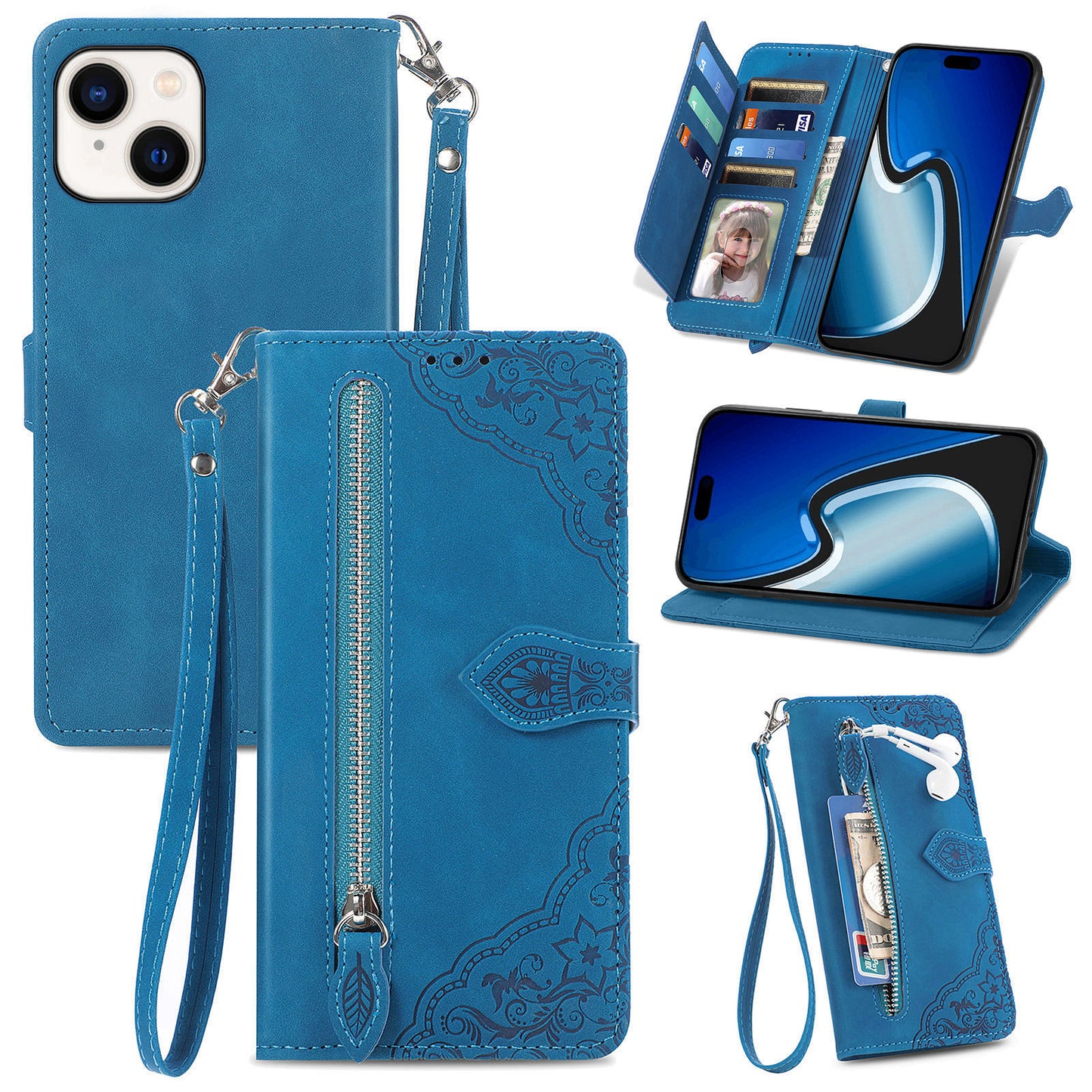 Versatile Elegance Wallet Flip Case for iPhone 14