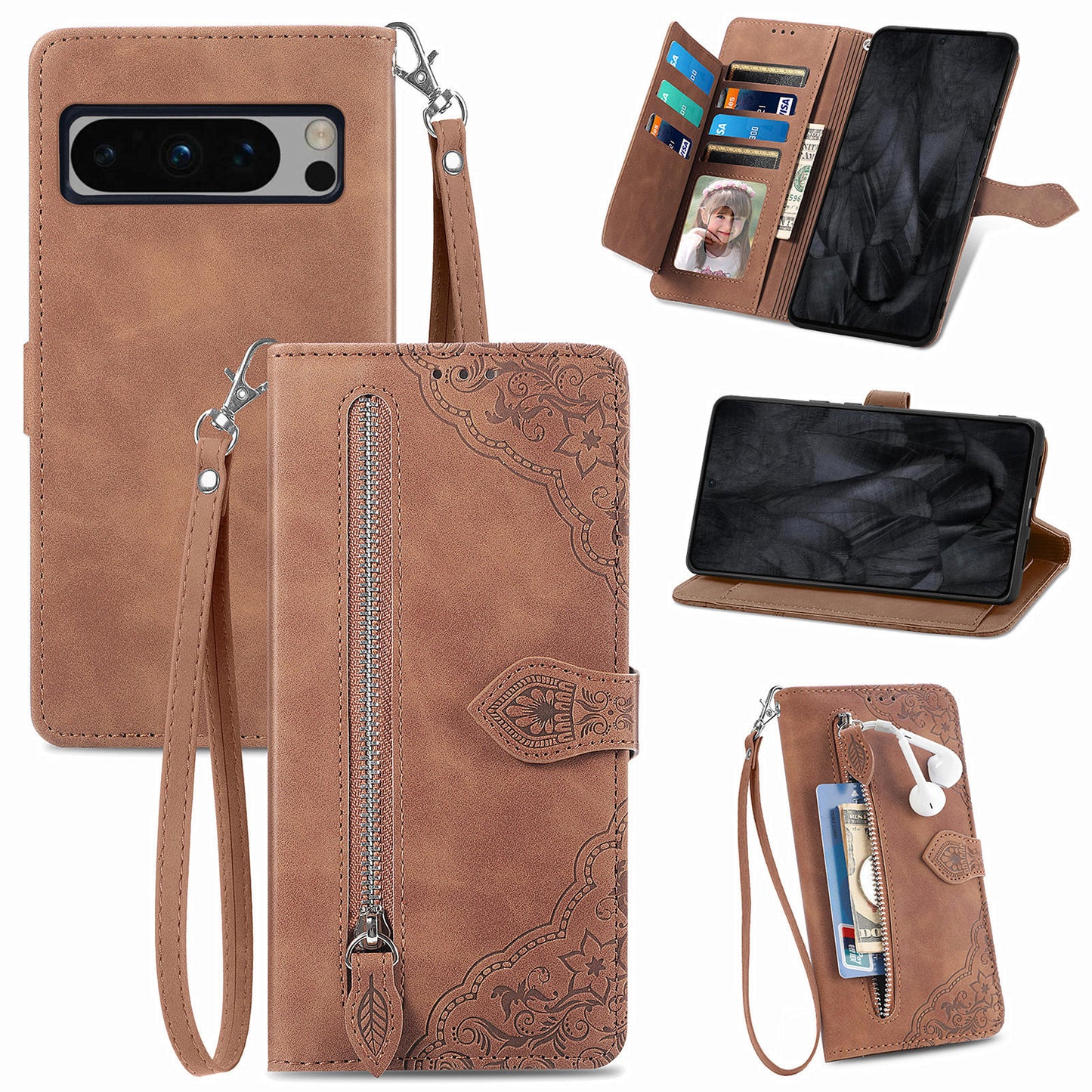 Versatile Elegance Wallet Flip Case for Google Pixel 8 Pro