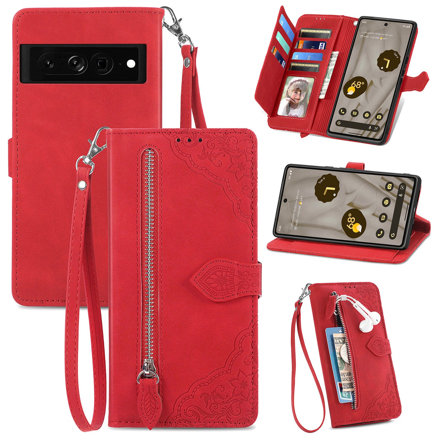 Versatile Elegance Wallet Flip Case for Google Pixel 7a