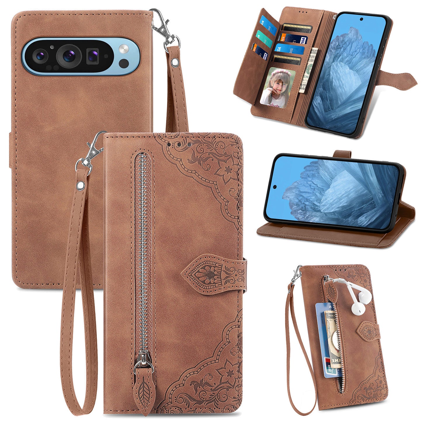 Versatile Elegance Wallet Flip Case for Google Pixel 9 Pro