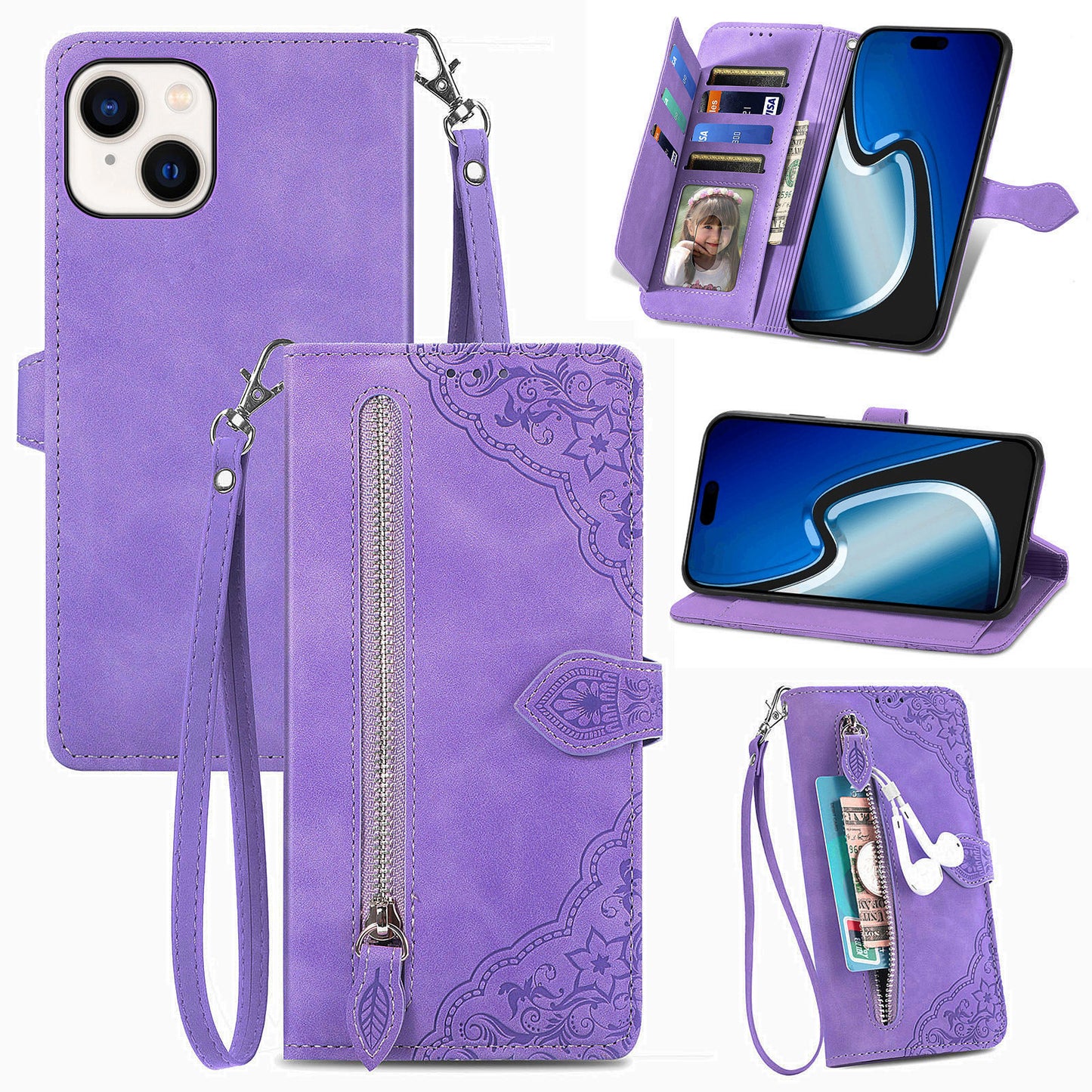 Versatile Elegance Wallet Flip Case for iPhone 14