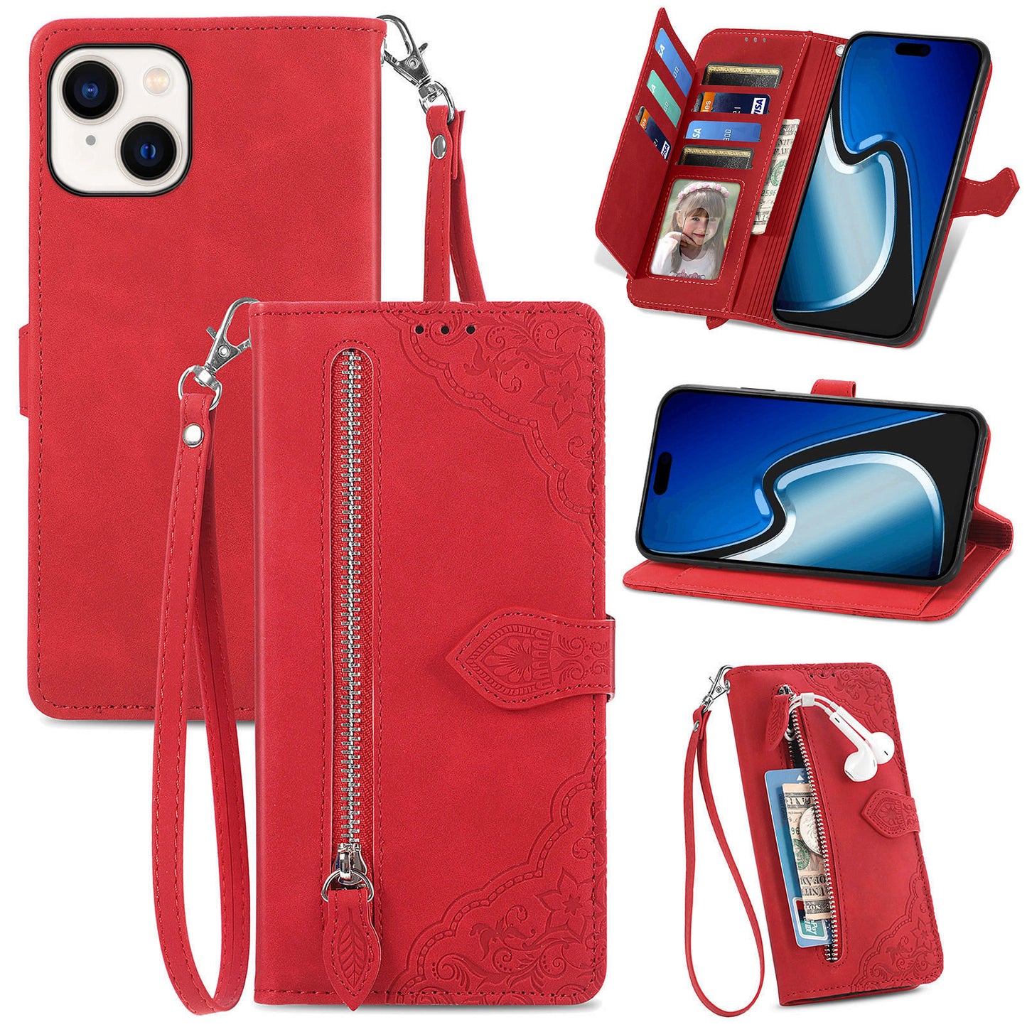 Versatile Elegance Wallet Flip Case for iPhone 14