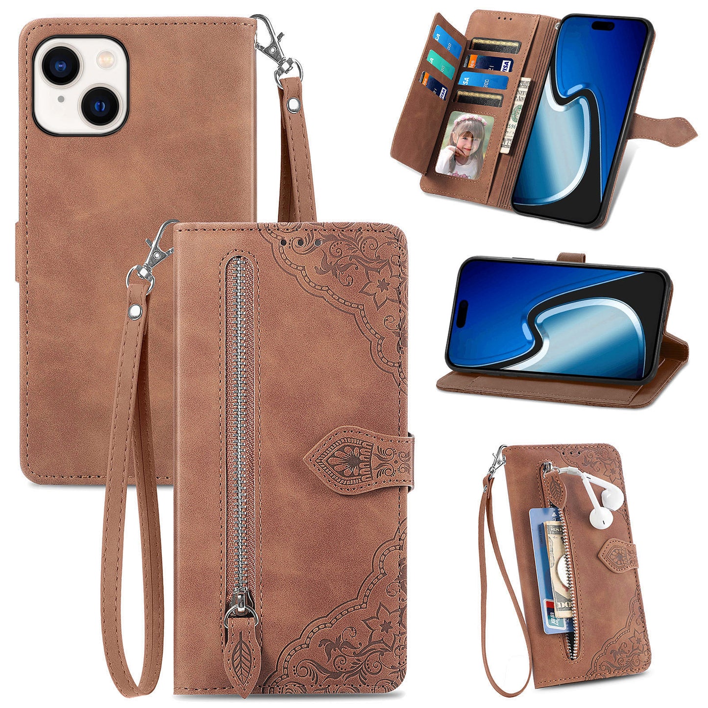 Versatile Elegance Wallet Flip Case for iPhone 14