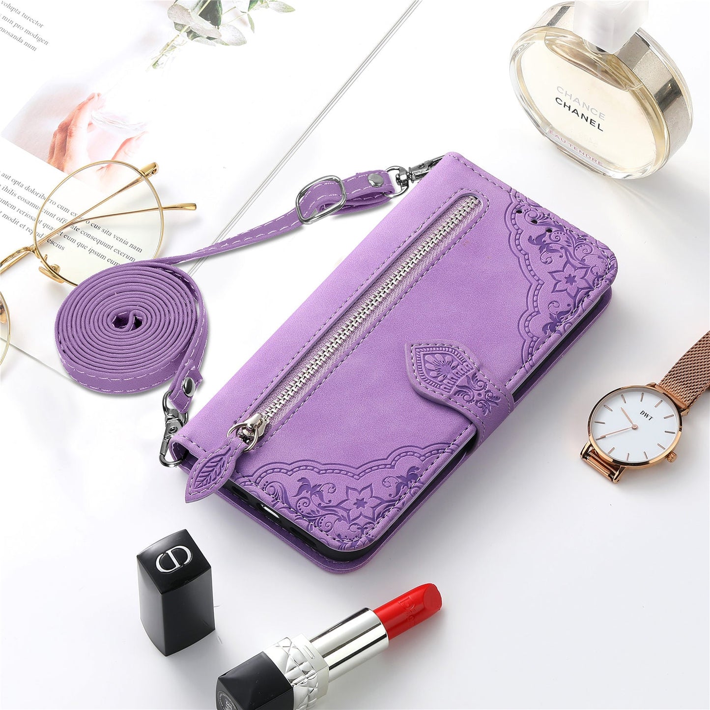 Versatile Elegance Crossbody Wallet Flip Phone Case