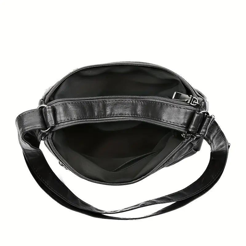 Large Capacity Soft Crossbody Bag - Random Flower Pattern & Strap Direction