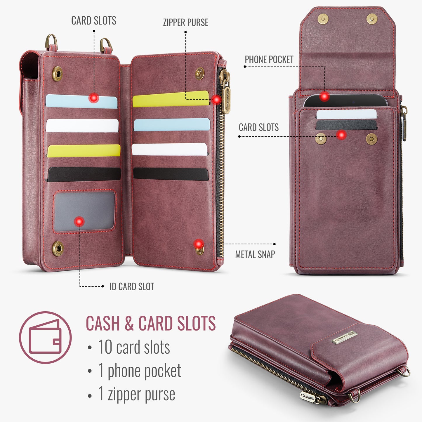 RFID Blocking Crossbody Phone Wallet