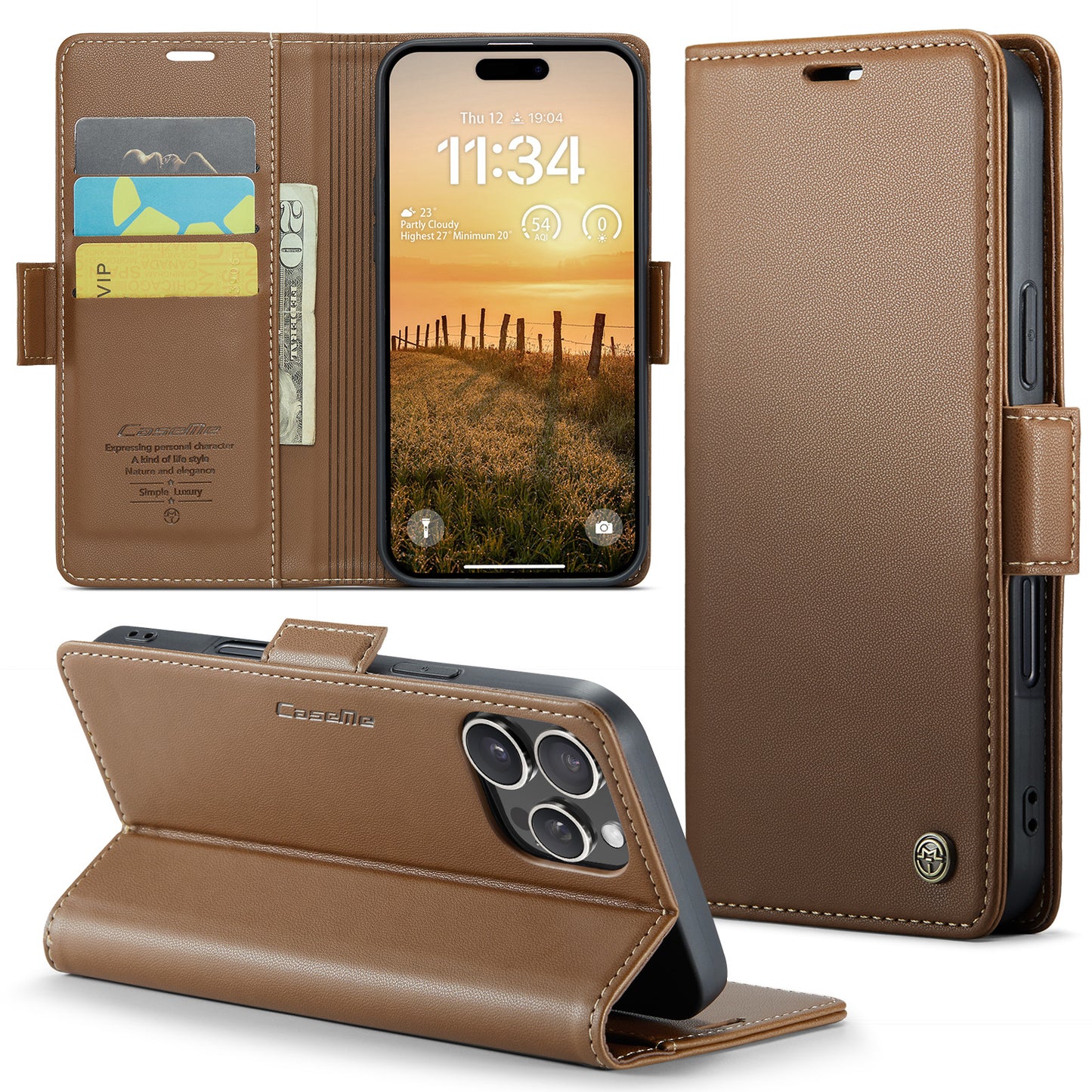 RFID Leather Wallet Phone Case for iPhone